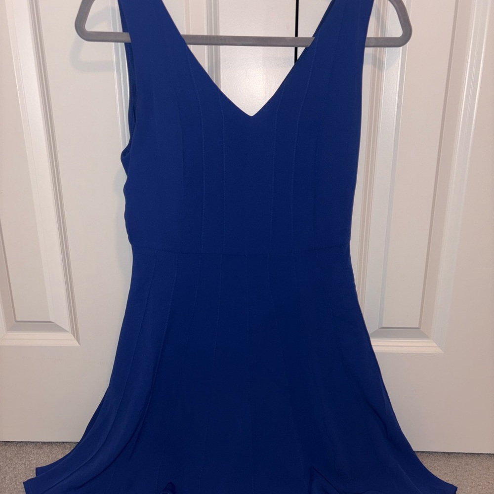 Very J Royal Blue V-Neck Dress